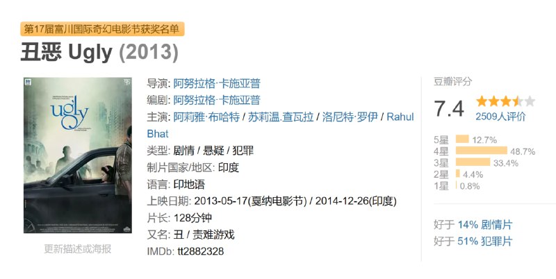 丑恶 Ugly (2013)