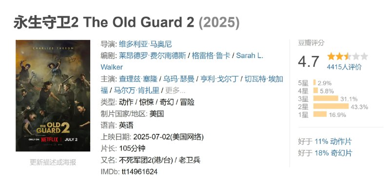 永生守卫2 The Old Guard 2 (2025)