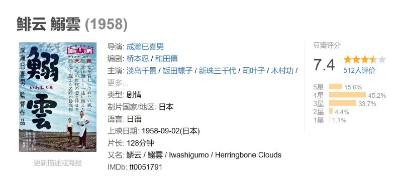 鲱云 鰯雲 (1958)