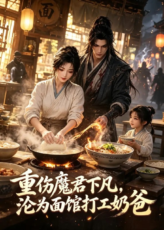 重伤魔君下凡，沦为面馆打工奶爸&重伤魔君下凡沦为面馆打工奶爸（38集） AI短剧