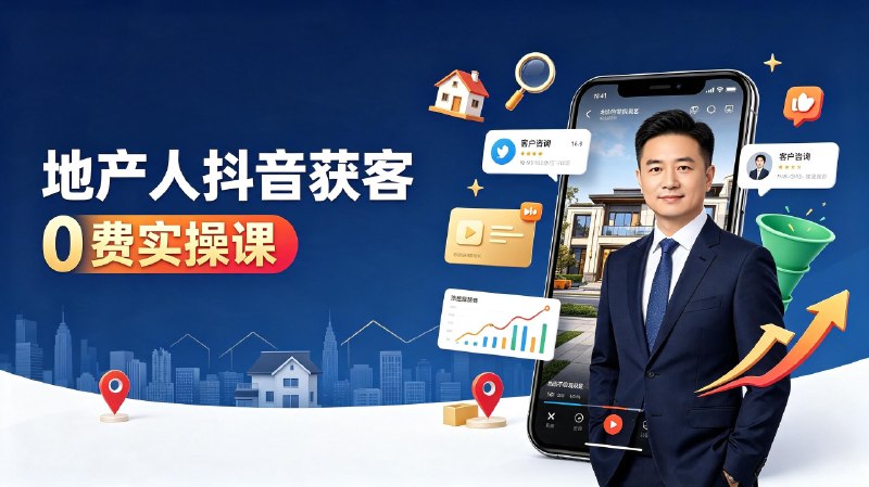 地产人何老师从0-1引爆抖音流量地产行业0费获客实操课