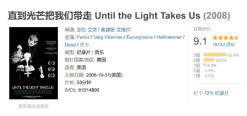直到光芒把我们带走 Until the Light Takes Us (2008)