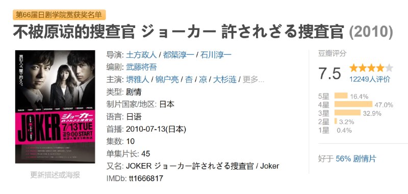 不被原谅的搜查官 ジョーカー 許されざる捜査官 (2010)