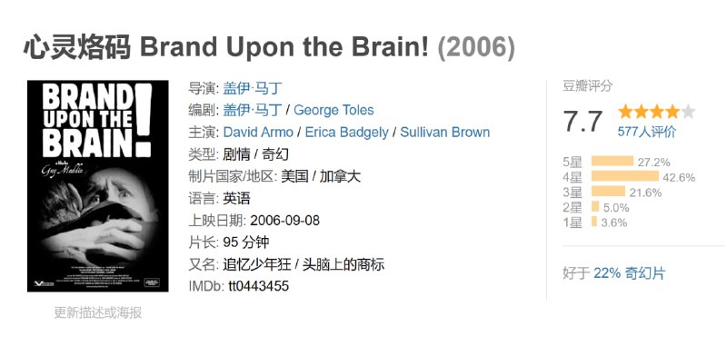 心灵烙码 Brand Upon the Brain! (2006)