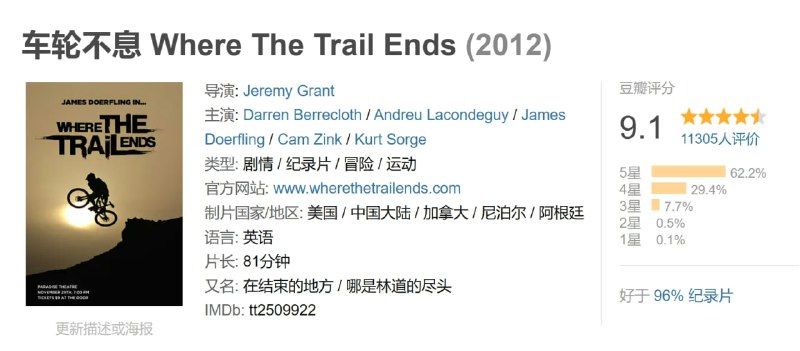 车轮不息 Where The Trail Ends (2012)