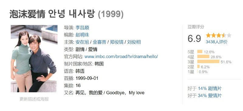 泡沫爱情 안녕 내사랑 (1999)