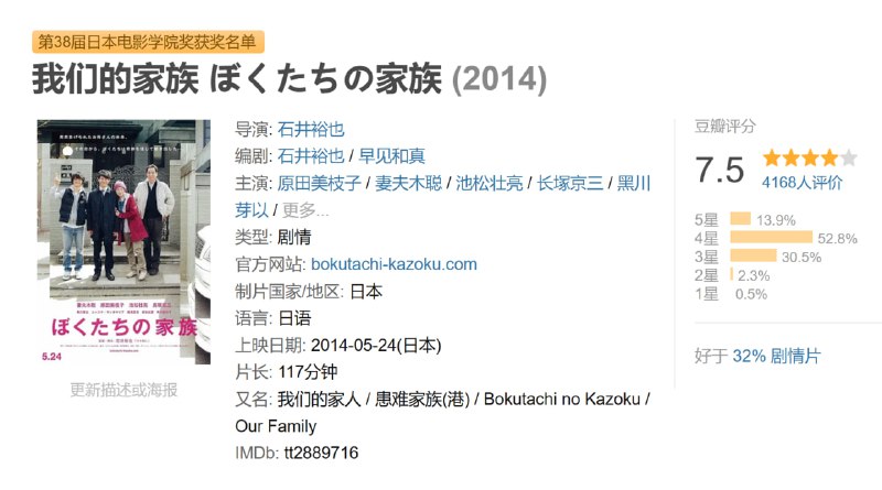 我们的家族 ぼくたちの家族 (2014)