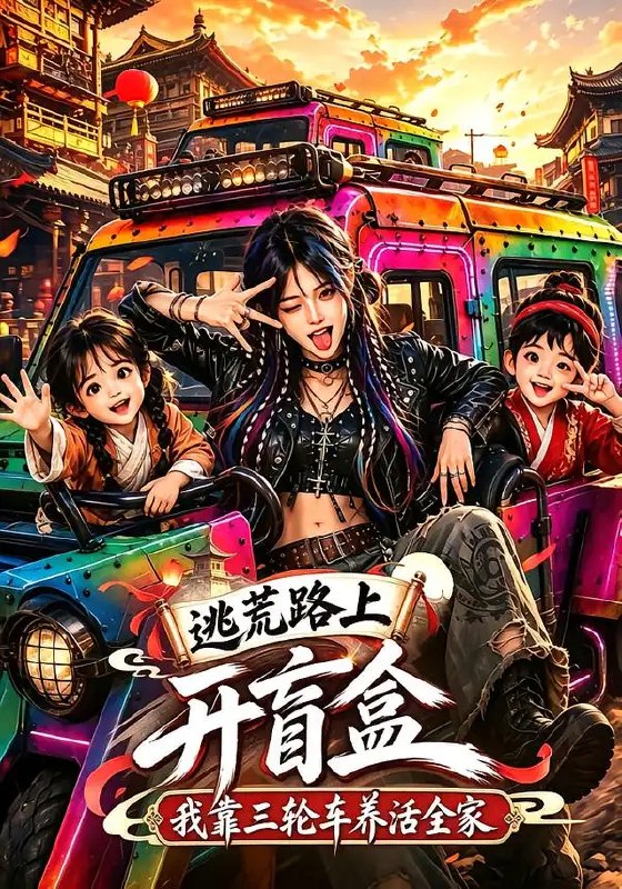 逃荒路上开盲盒，我靠三轮车养活全家&逃荒路上开盲盒我靠三轮车养活全家（84集）AI短剧
