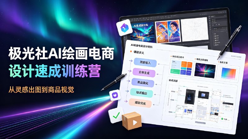 极光社AI绘画电商设计速成训练营