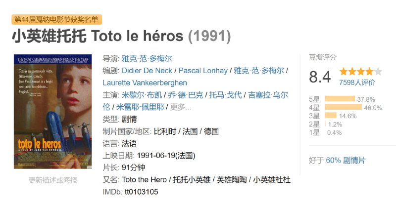 小英雄托托 Toto le héros (1991)