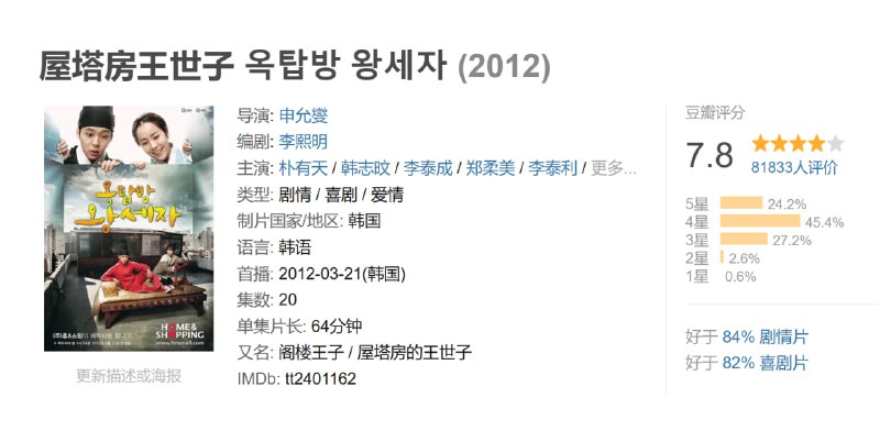 屋塔房王世子 옥탑방 왕세자 (2012)