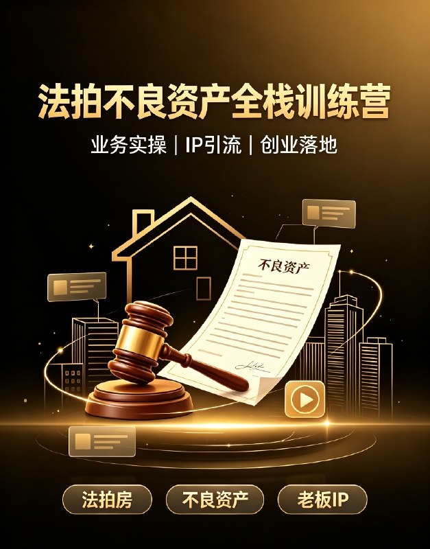 小艾聊法拍-老板IP+不良资产训练营100节视频课程
