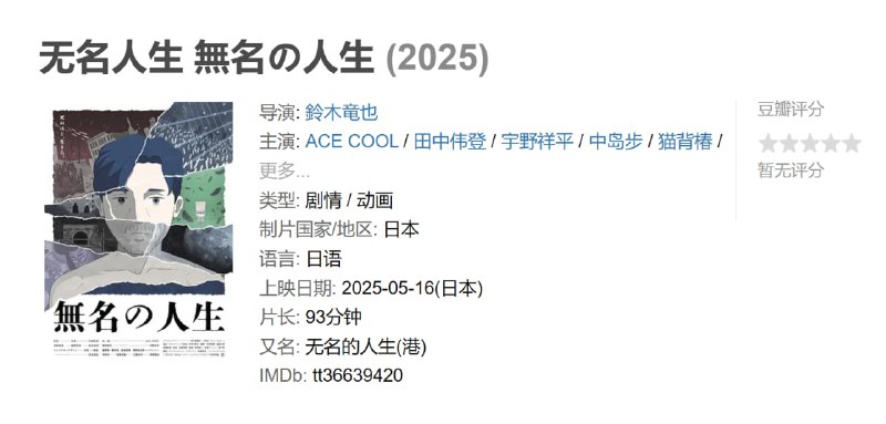 无名人生 無名の人生 (2025)