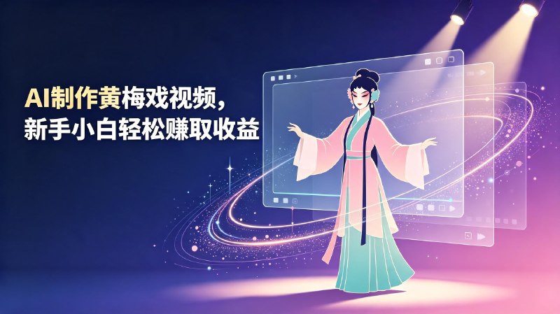 AI制作黄梅戏视频，新手小白轻松赚取收益