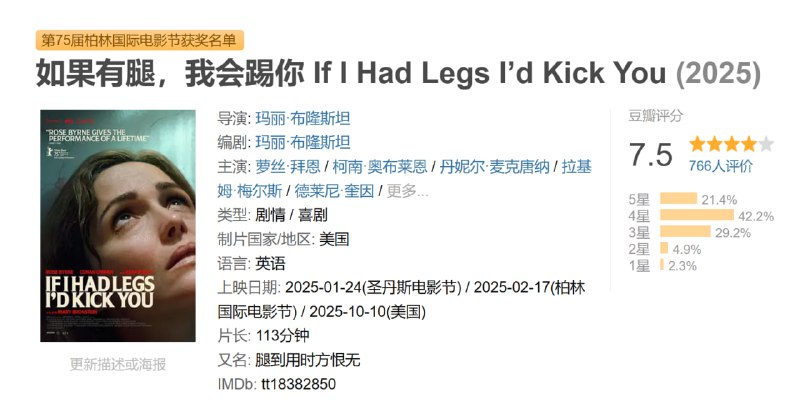 如果有腿，我会踢你 If I Had Legs I’d Kick You (2025)