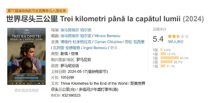 世界尽头三公里 Trei kilometri până la capătul lumii (2024)