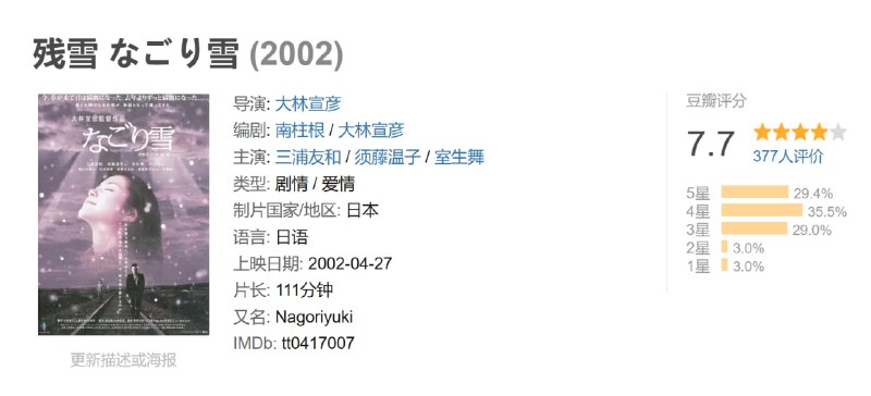 残雪 なごり雪 (2002)