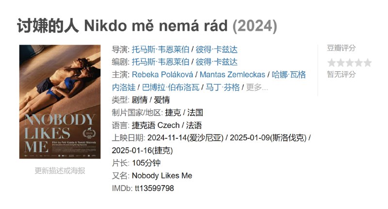 讨嫌的人 Nikdo mě nemá rád (2024)