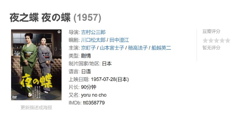 夜之蝶 夜の蝶 (1957)