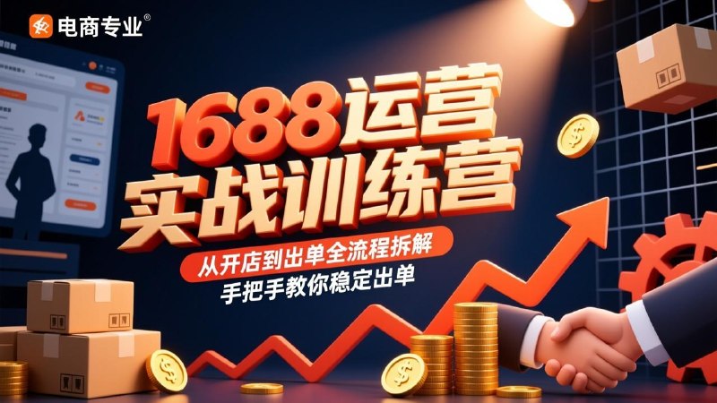 1688运营实战训练营,从开店到出单全流程拆解,手把手教你稳定出单