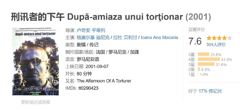 刑讯者的下午 După-amiaza unui torţionar (2001)