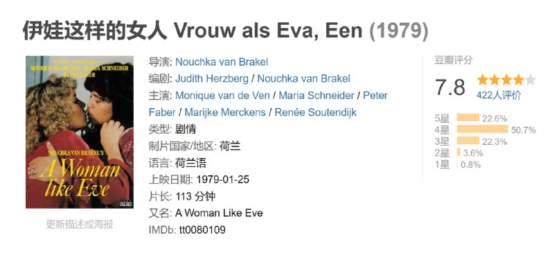 伊娃这样的女人 Vrouw als Eva, Een (1979)