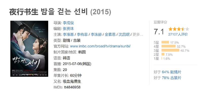 夜行书生 밤을 걷는 선비 (2015)